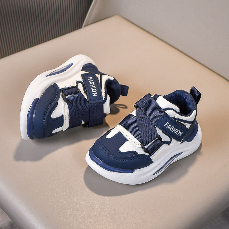 👟 Kids Urban Street Athleisure Sneakers – Deep Navy & Cream
