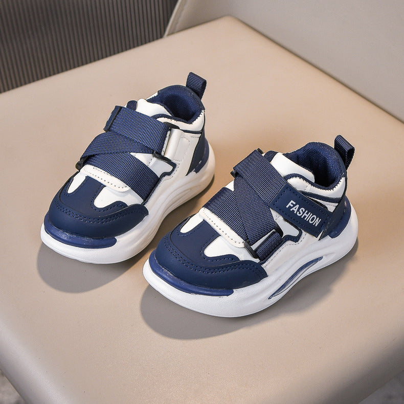 👟 Kids Urban Street Athleisure Sneakers – Deep Navy & Cream