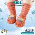 Warm Terracotta High-Cut Kids Anti-Slip Shoe Socks