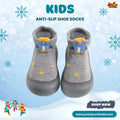 Rocket Space Grey Kids Anti-Slip Shoe Socks