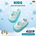 Sky Blue Bow Mary Jane Kids Anti-Slip Shoe Socks