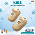 Soft Yellow Bow Mary Jane Kids Anti-Slip Shoe Socks