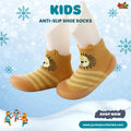 Warm Ochre Lion Kids Anti-Slip Shoe Socks