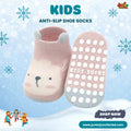 Blush Pink Bunny Kids Anti-Slip Shoe Socks