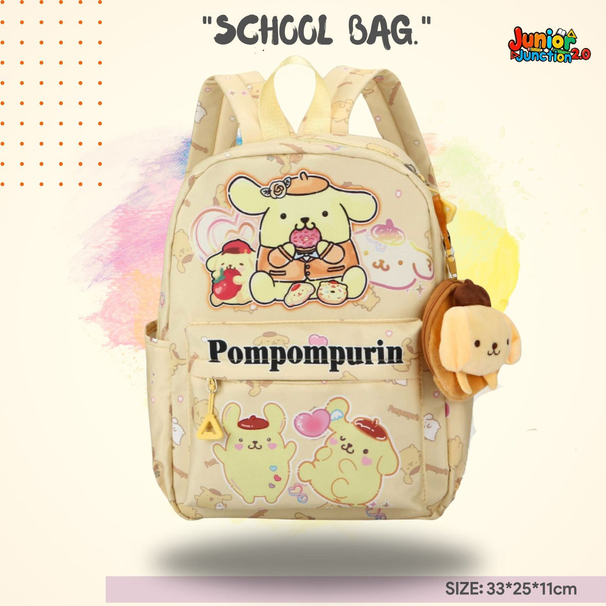 Golden Dessert Golden Pup School Bag (Creamy Yellow) 🎒🍮✨
