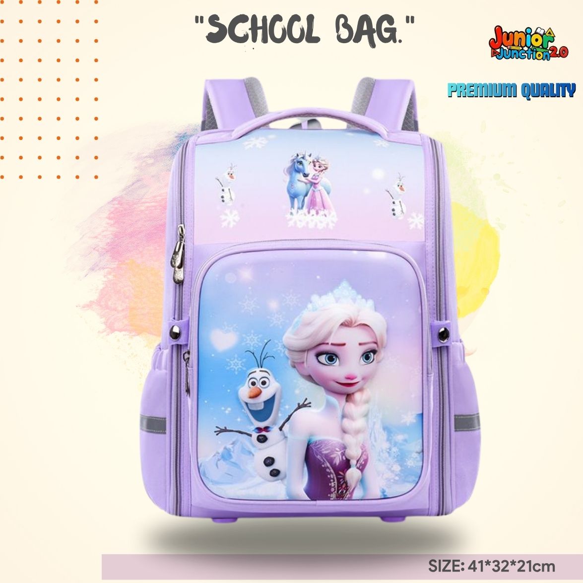 ❄️ Enchanted Winter Princess Lavender School Bag