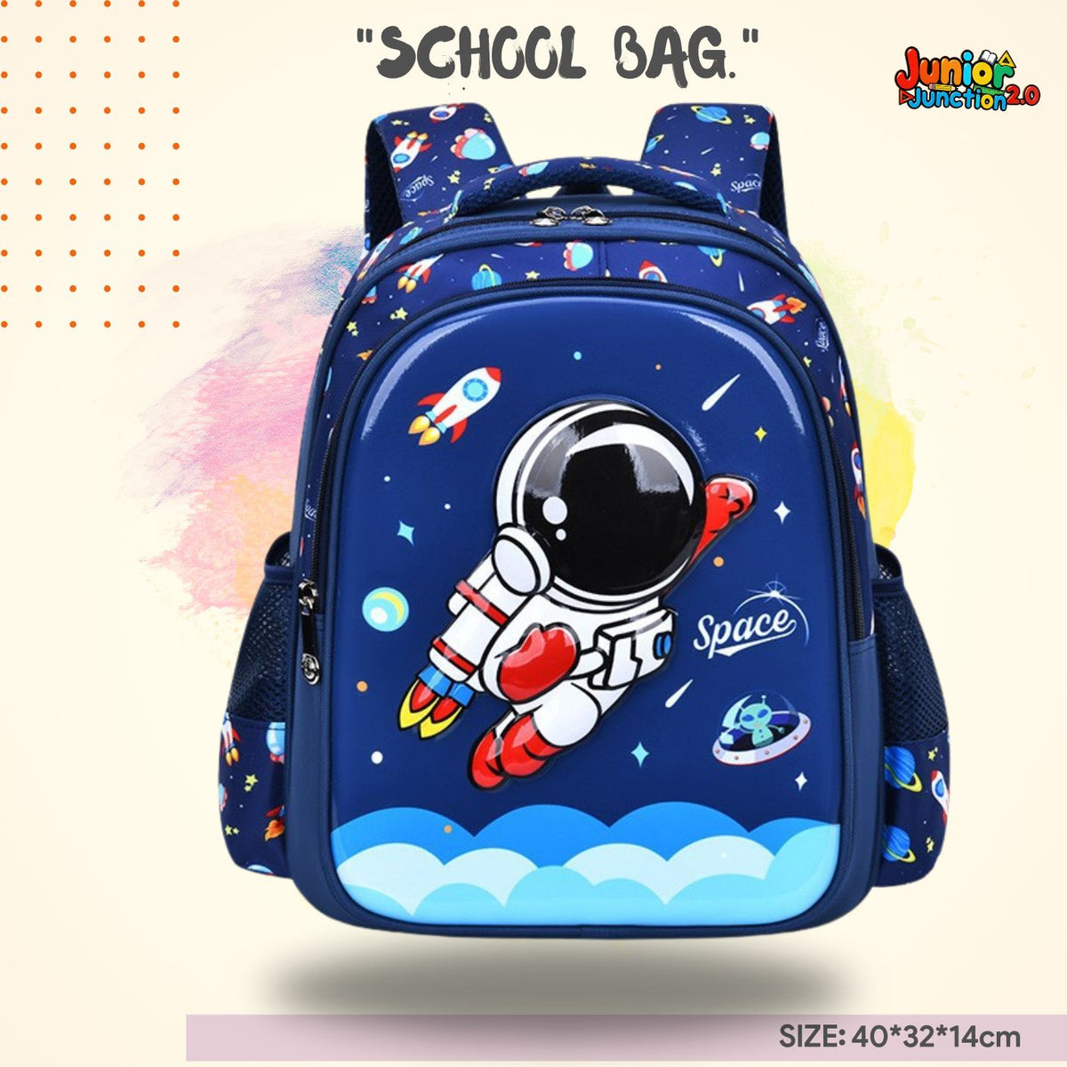 Cosmic Spaceman 3D Character School Bag (Deep Space Blue) 🎒🚀✨