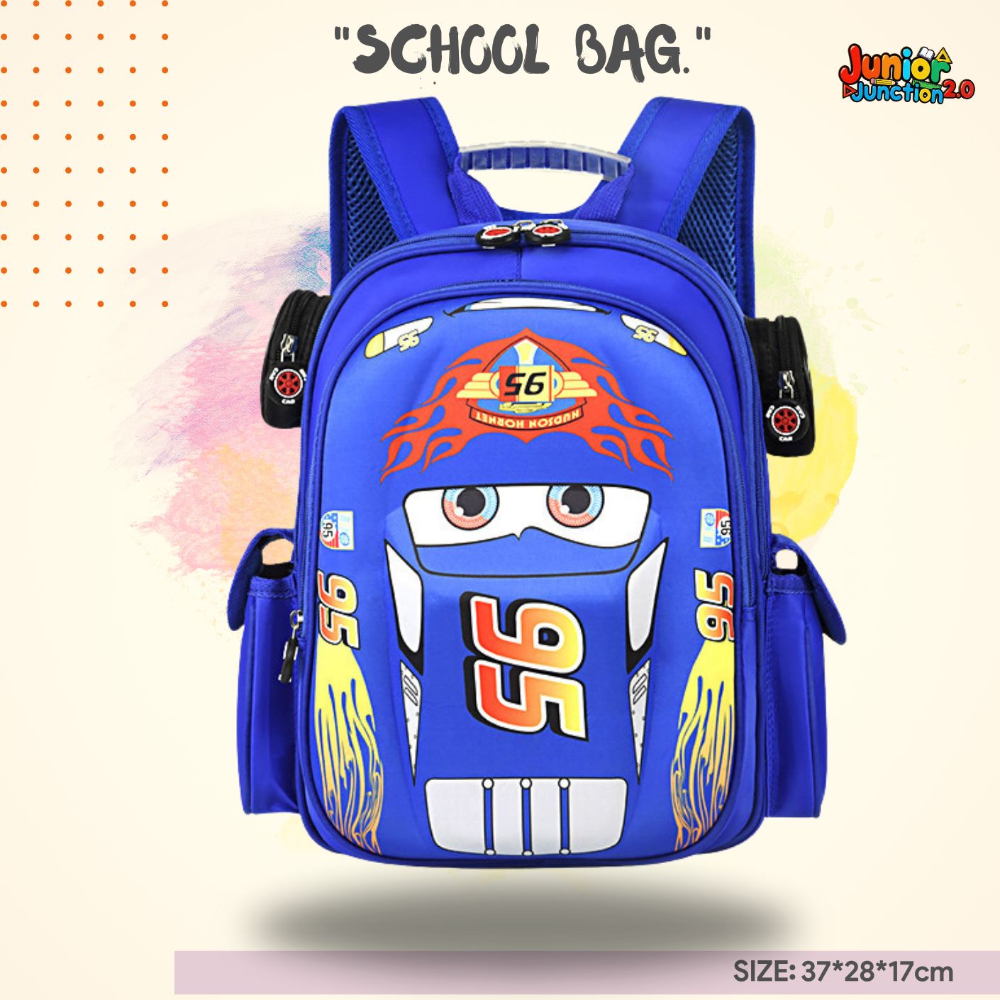 ⚡ "Blue Lightning" Aero-Speed Premium 3D School Bag 🎒🏎️⚡