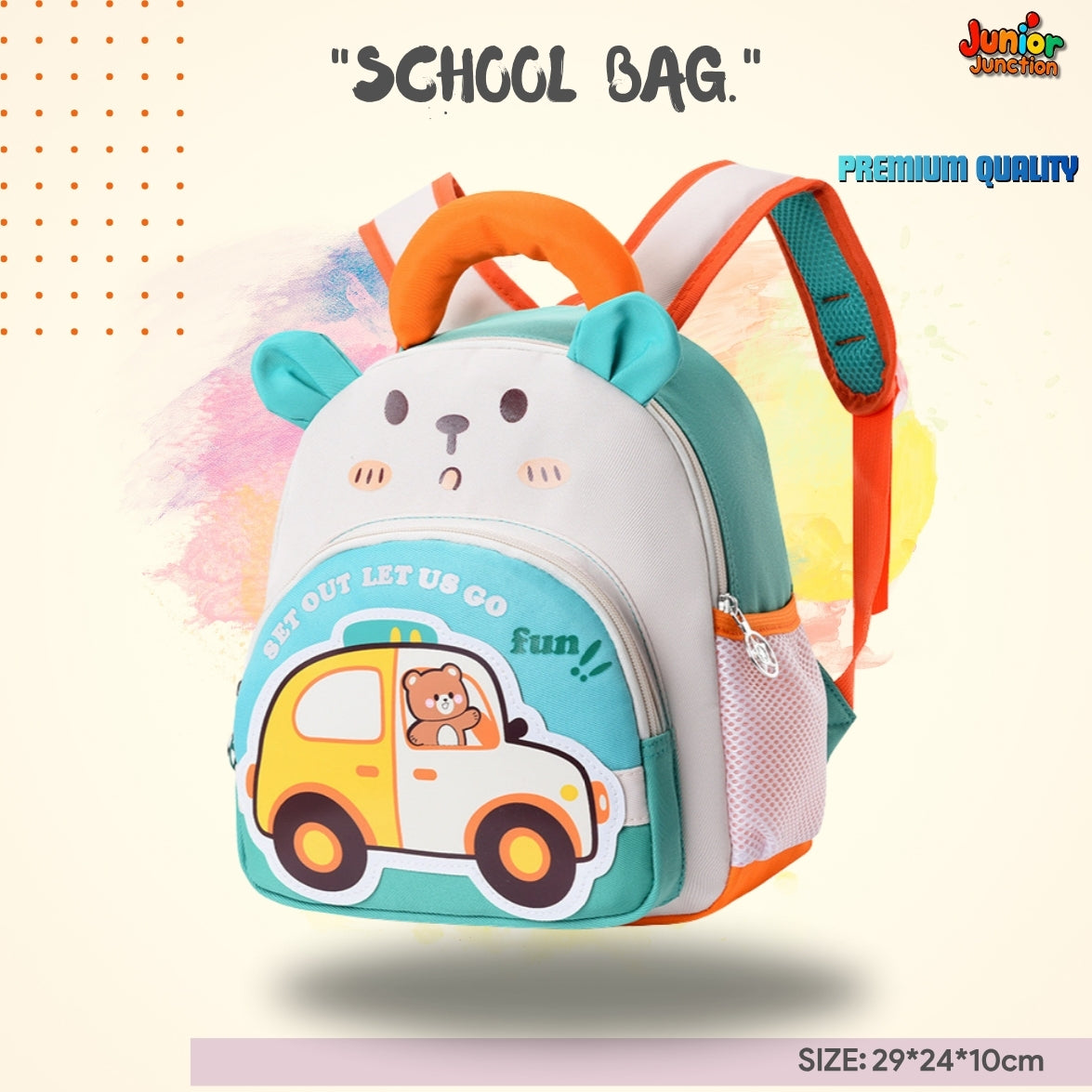 Little Bear Driving Adventure Toddler School Bag