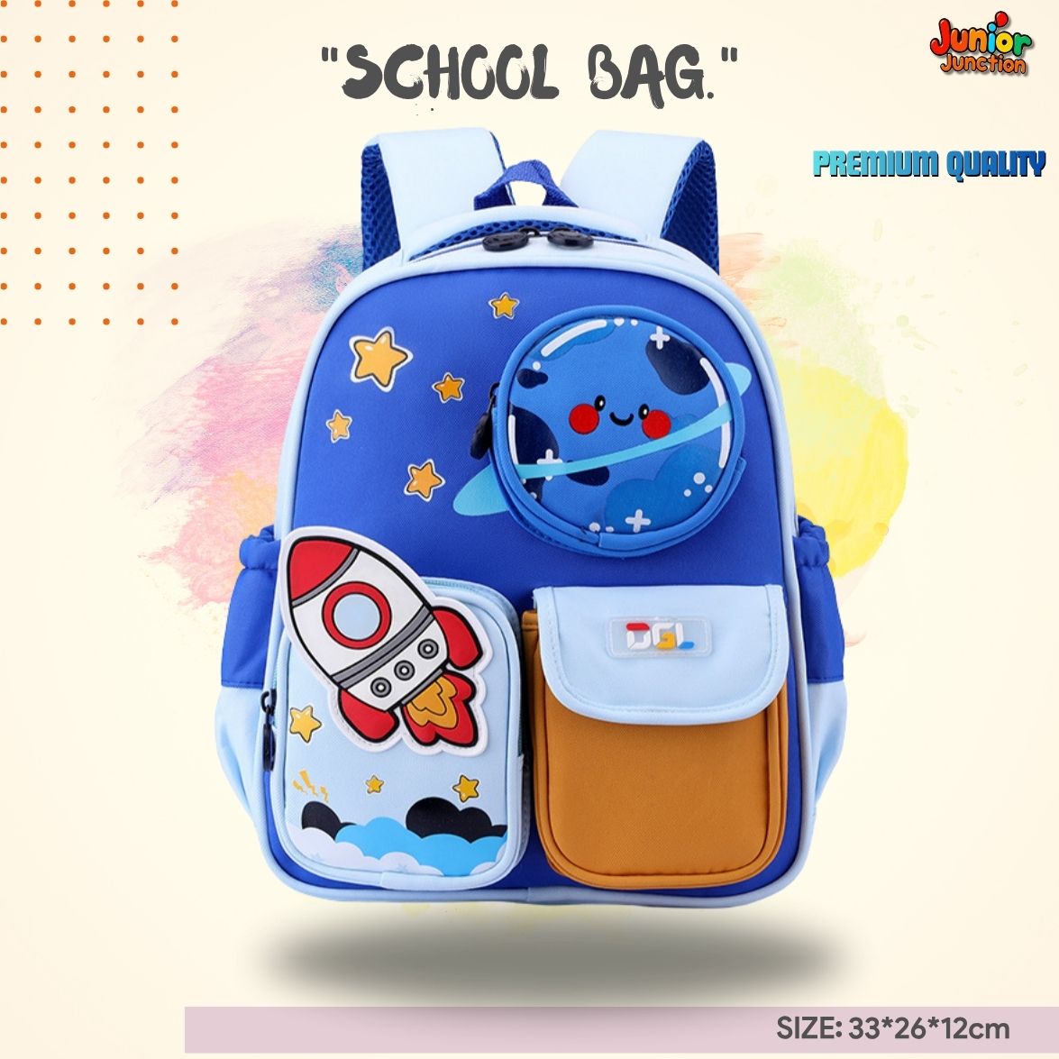 Galactic Space Rocket & Planet School Bag