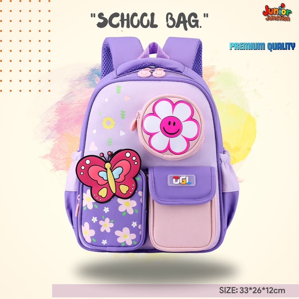 Blooming Butterfly & Daisy School Bag