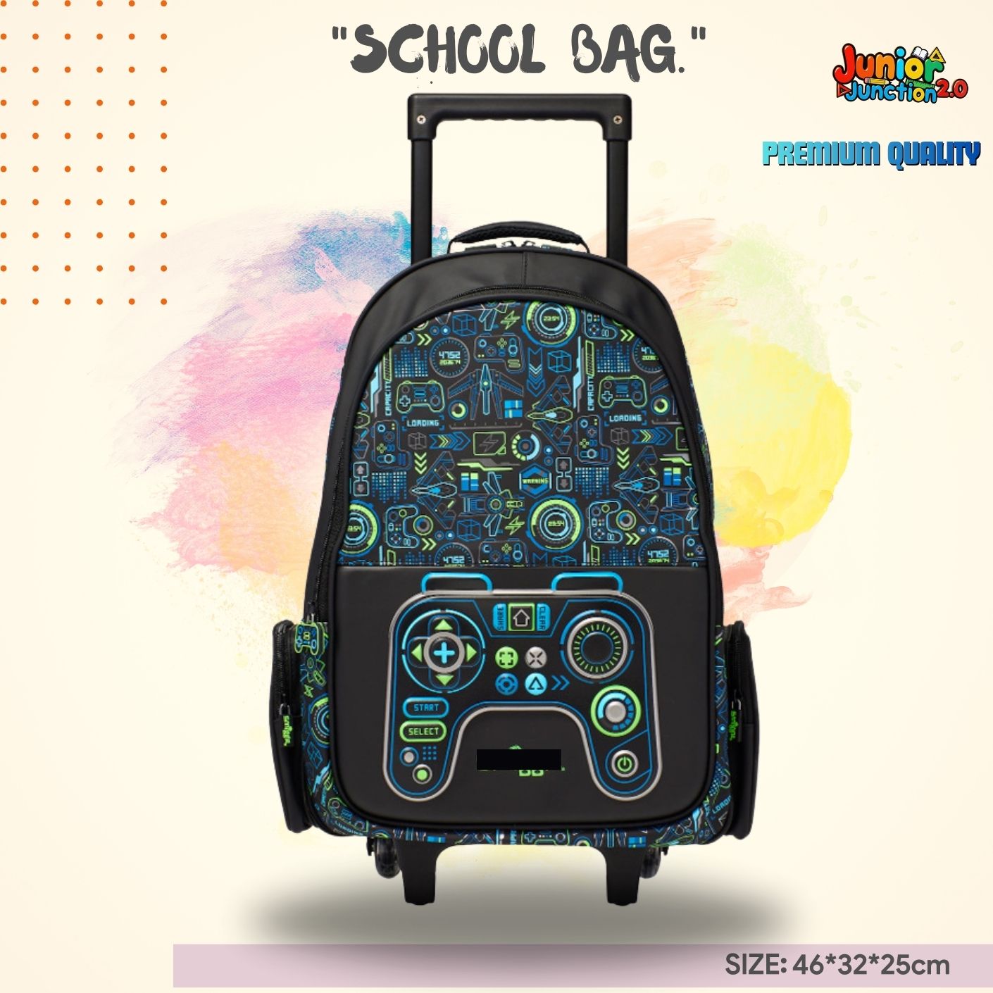 Game Over Tech Edition School Trolley Bag