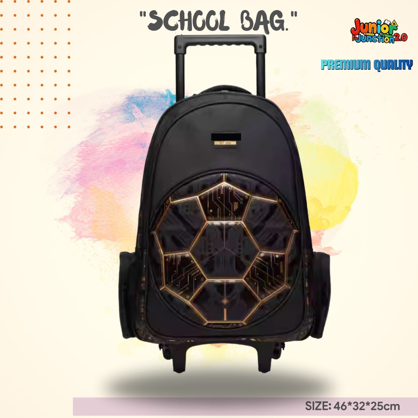 Black Gold Tech-Soccer School Trolley Bag