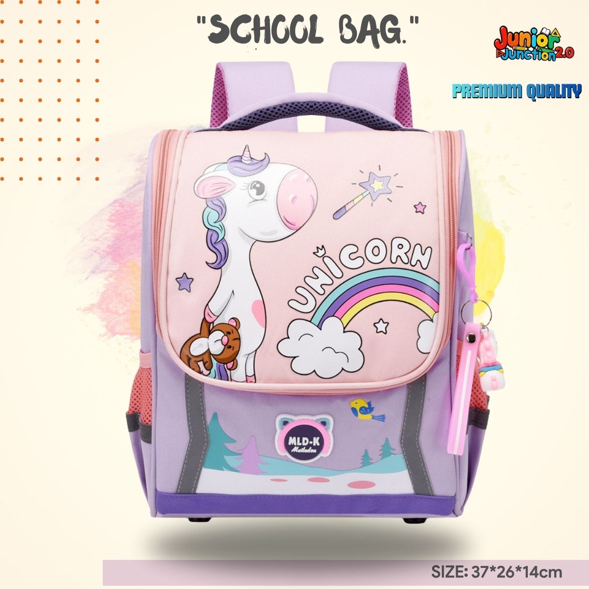 Magical Unicorn Premium School Bag (Purple & Pink)