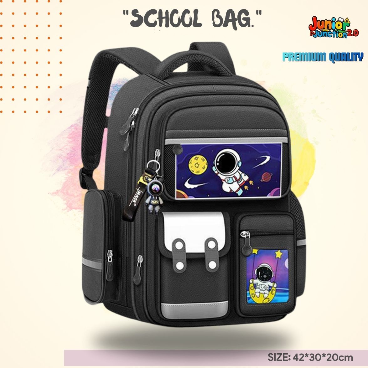 Cosmic Astronaut Adventure School Bag (Midnight Black)