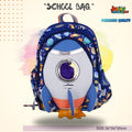 Cosmic Rocketship 3D Kids Backpack (Galaxy Navy & Flame Orange) 🚀🌌✨