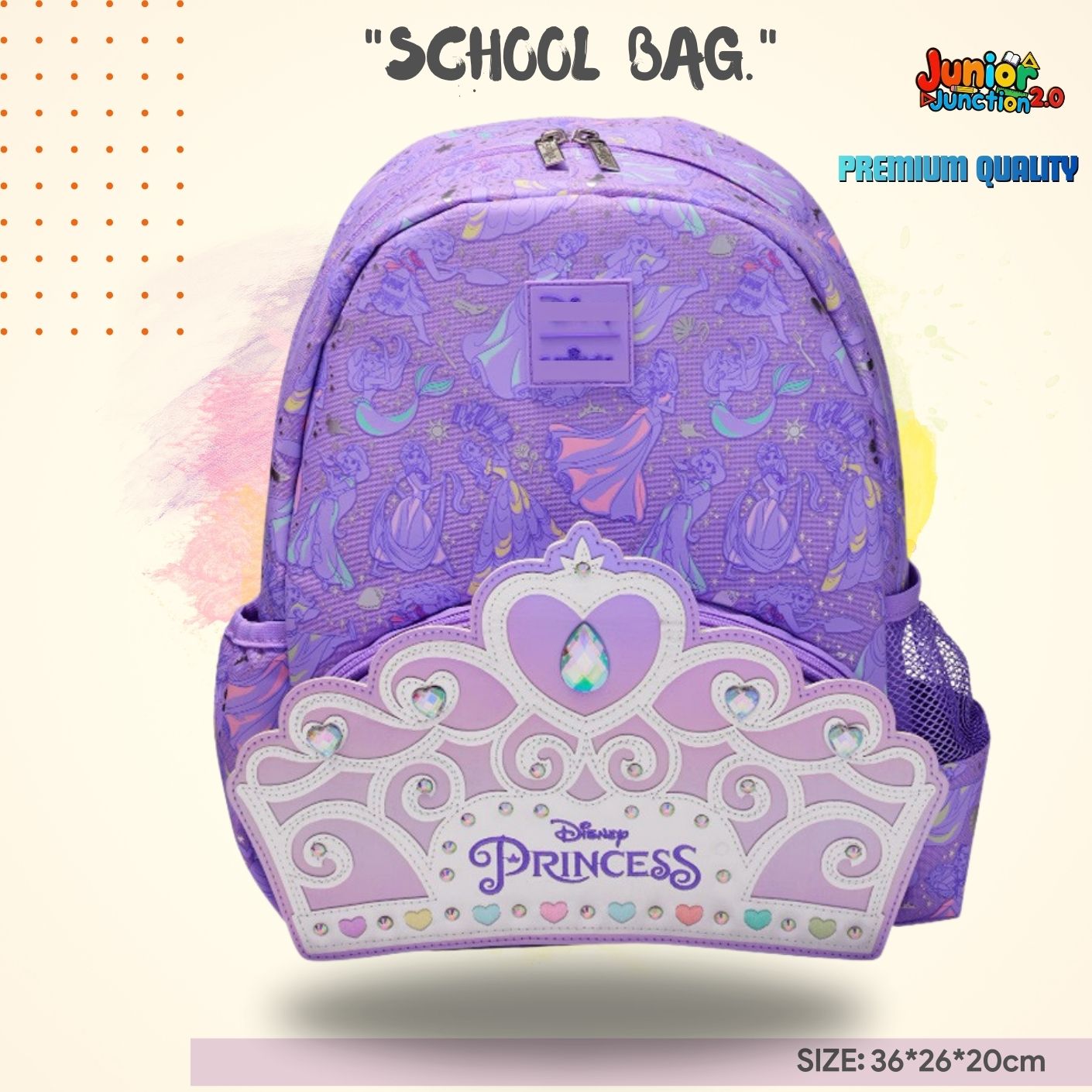 $miggle 3D Adventure School Bag (Royal Purple & Enchanted Princess) 🎒