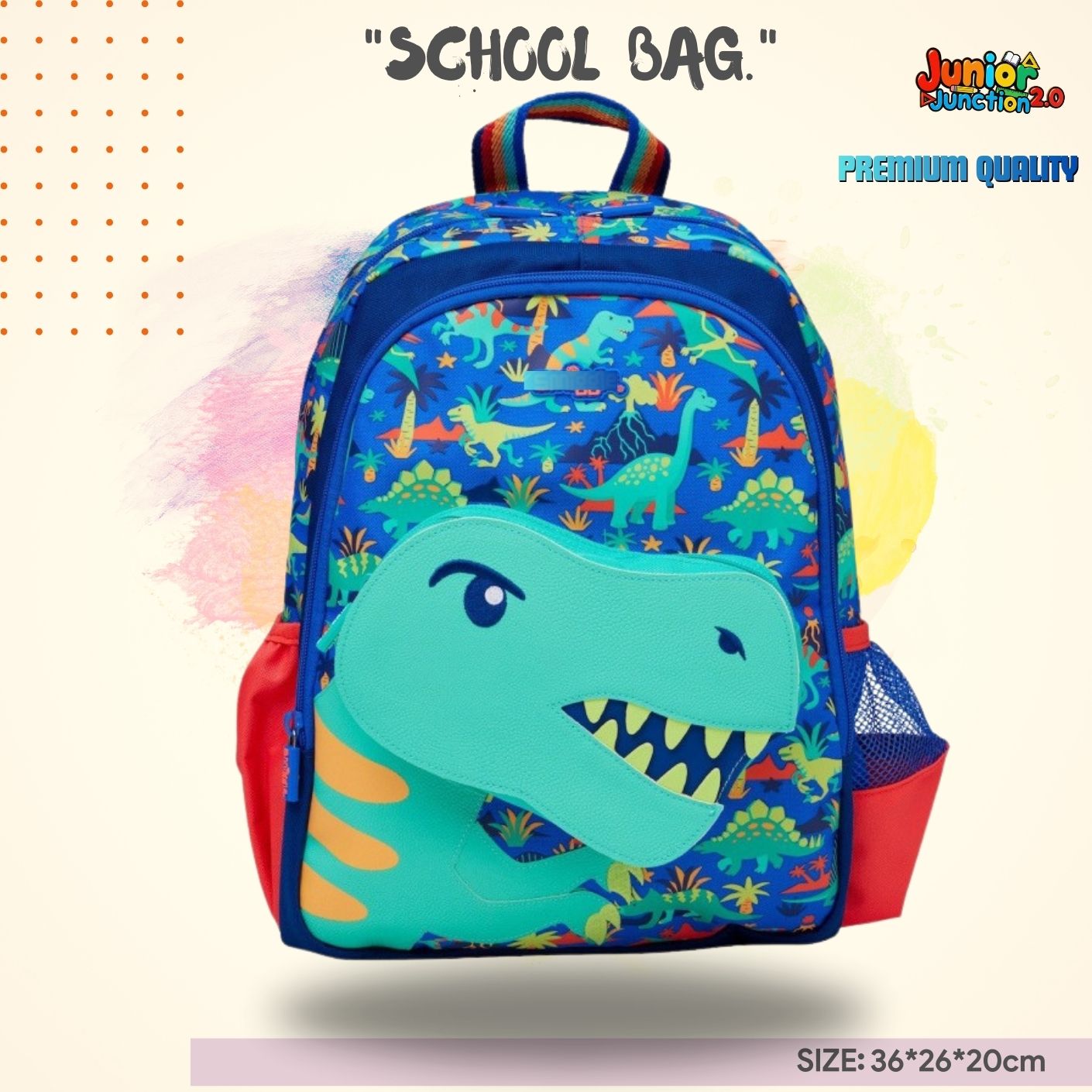 $miggle "Dino-Roar" 3D Adventure School Bag (Classic Blue & Jurrasic World) 🎒