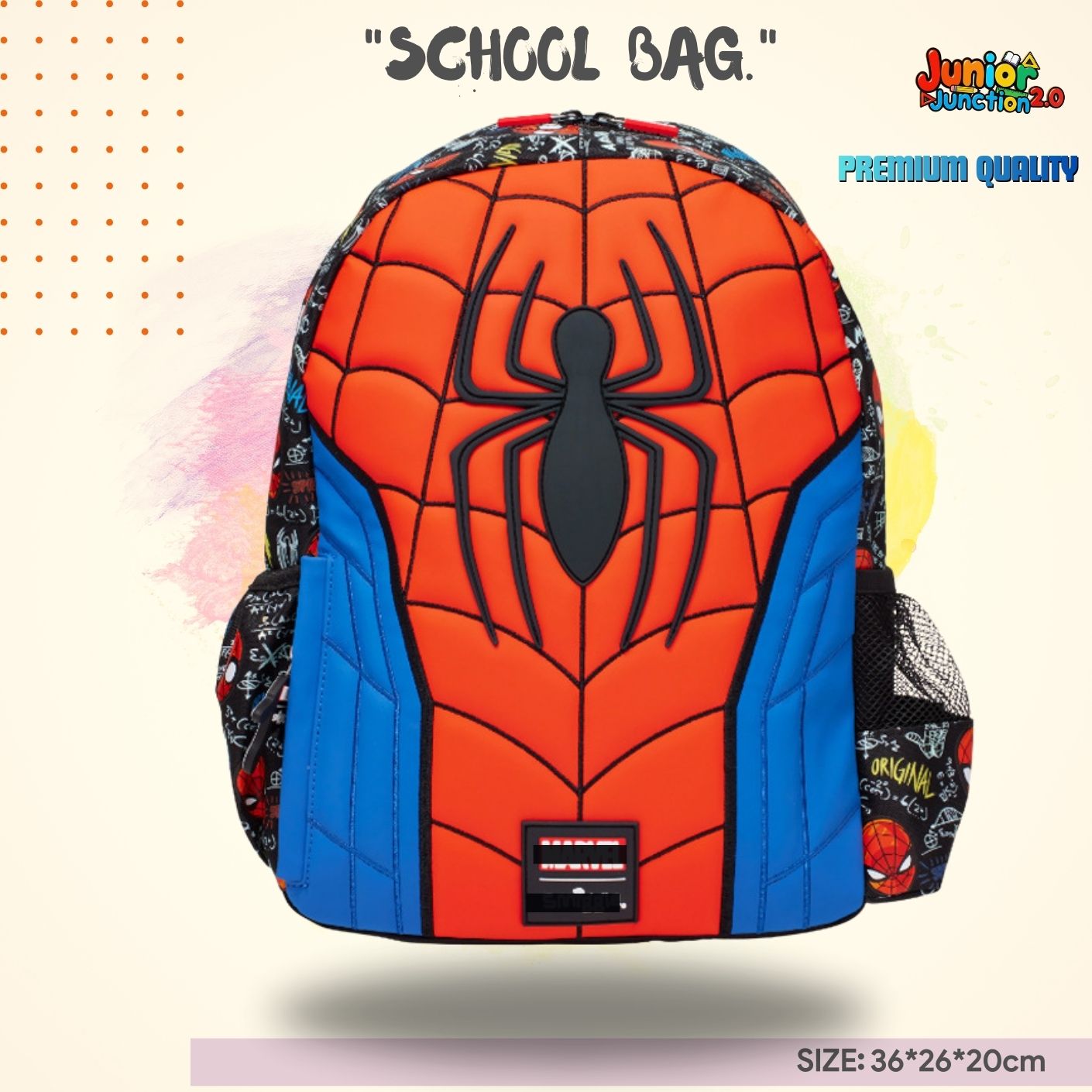 $miggle "Web-Slinger" 3D Hero School Bag (Action Red & Cobalt Blue) 🎒