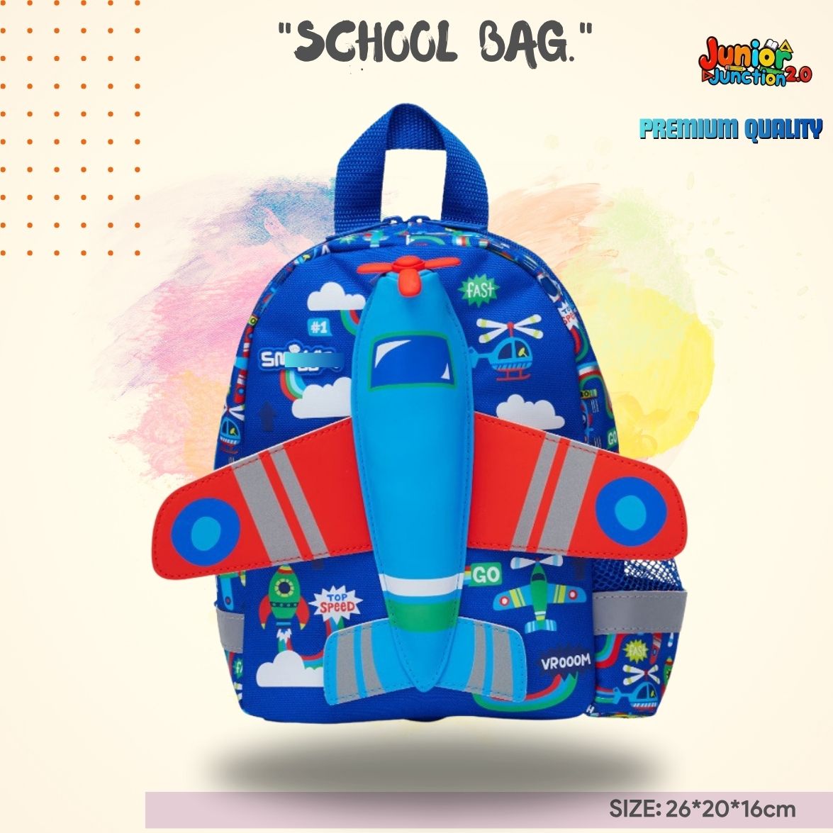 $miggle "High-Flyer" Junior Preschool Backpack (Sky Blue & Aviator Silver) ✈️☁️