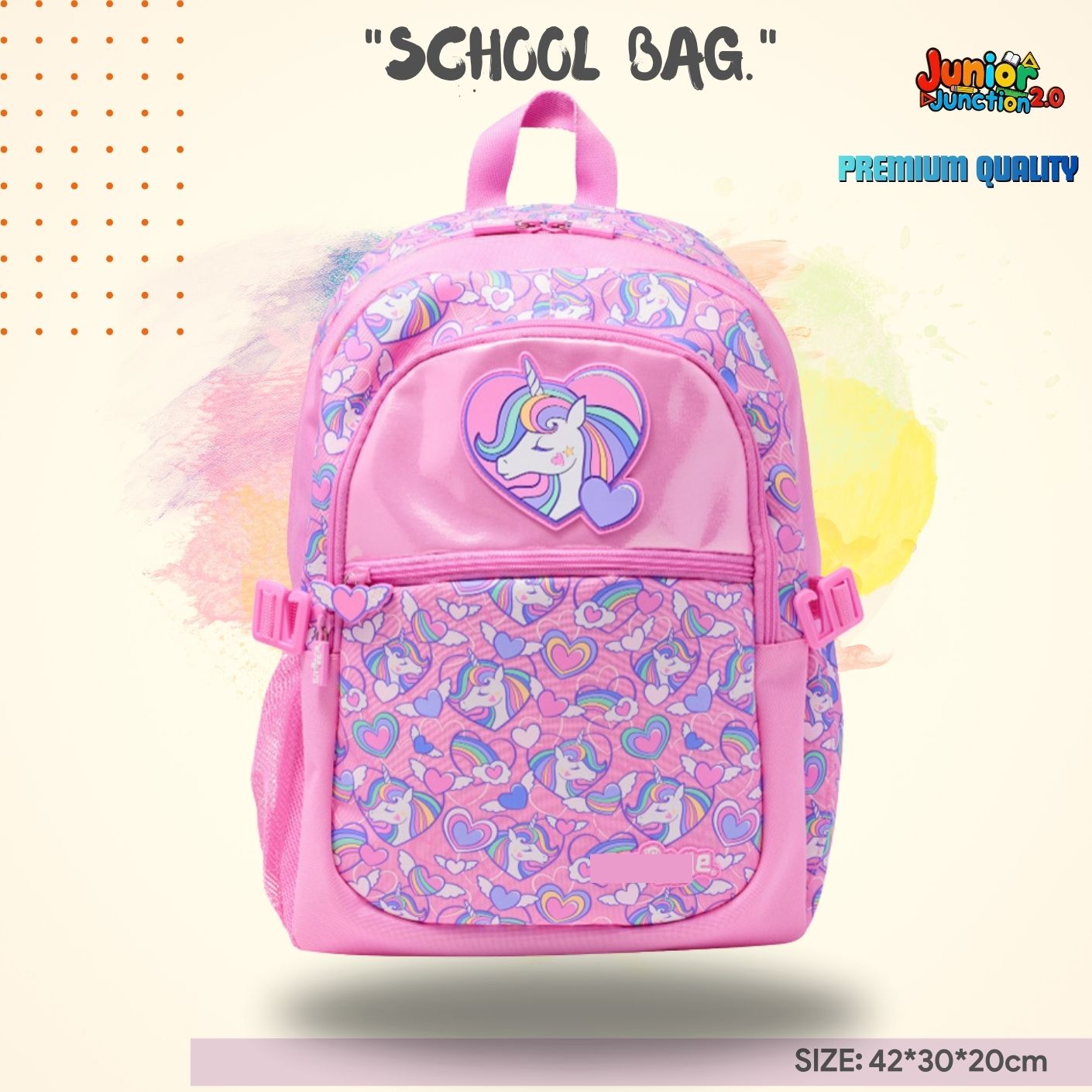 $miggle "Magical Unicorn Heart" Shimmer Adventure School Bag (Candy Pink & Rainbow Dream) 🎒
