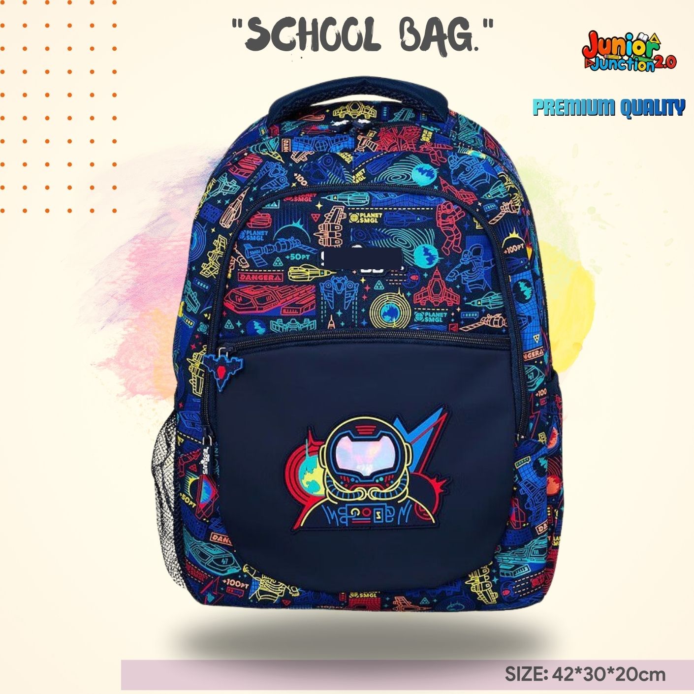 $miggle "Deep Space Explorer" Astronaut School Bag (Navy Midnight & Galactic Neon) 🎒