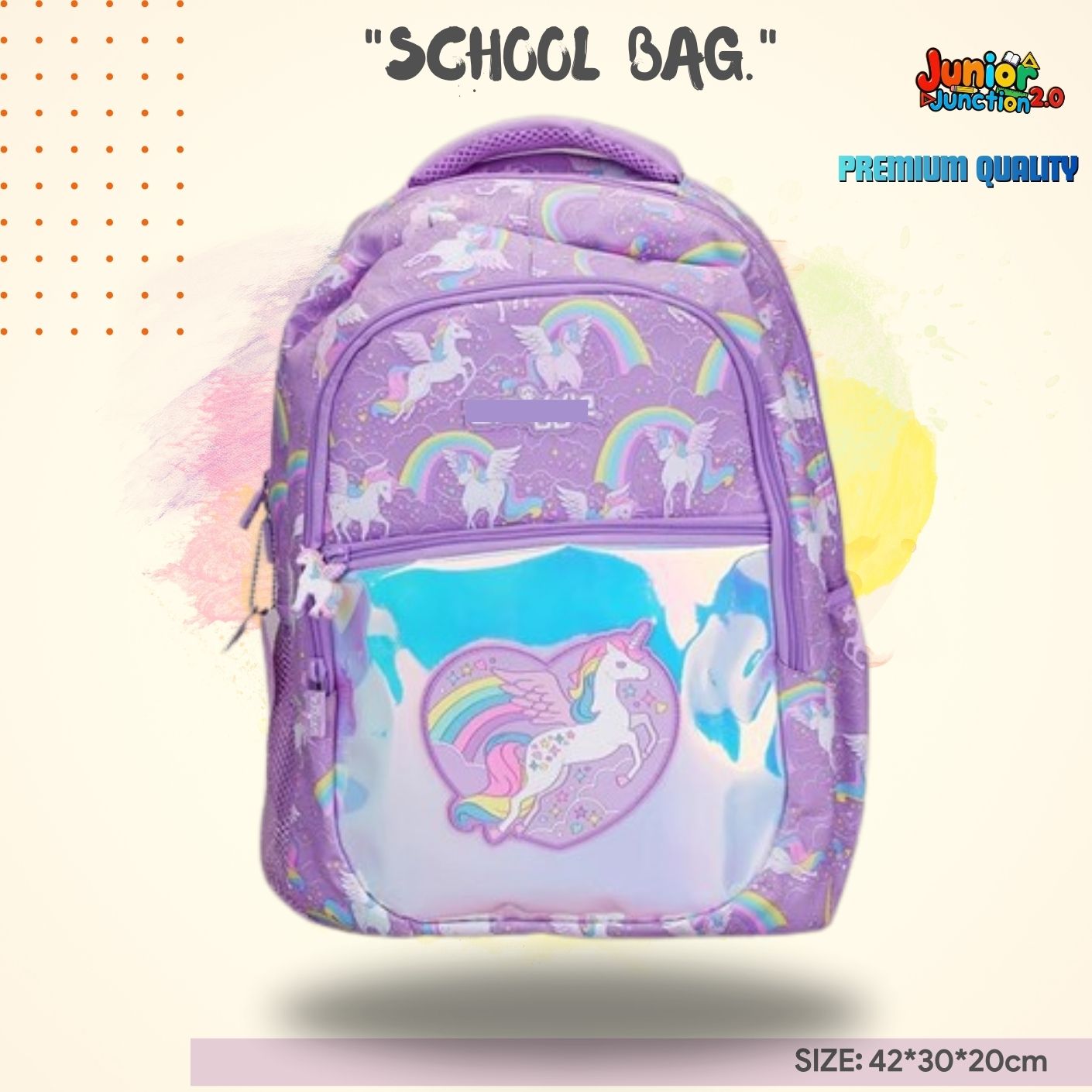 $miggle "Kawaii Pop" Fun-Print Junior School Bag (Electric Purple & Pastel Mix) 🎒