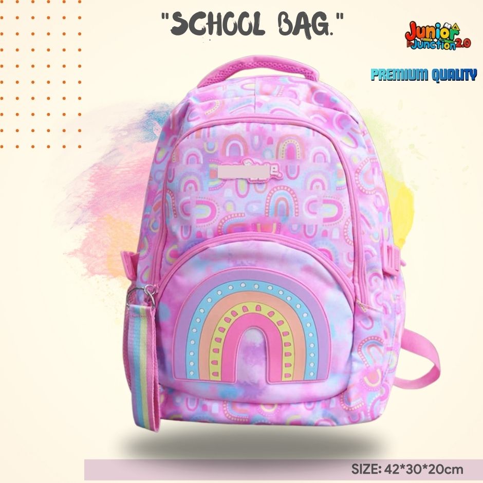 $miggle "Rainbow Dreams" 3D Pastel School Bag (Cloud Pink & Sky Blue) 🎒