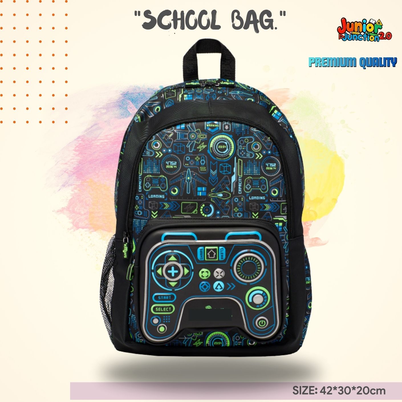 $miggle "Cyber-Pulse" 3D Gamer School Bag (Neon Matrix & Tech Black) 🎒