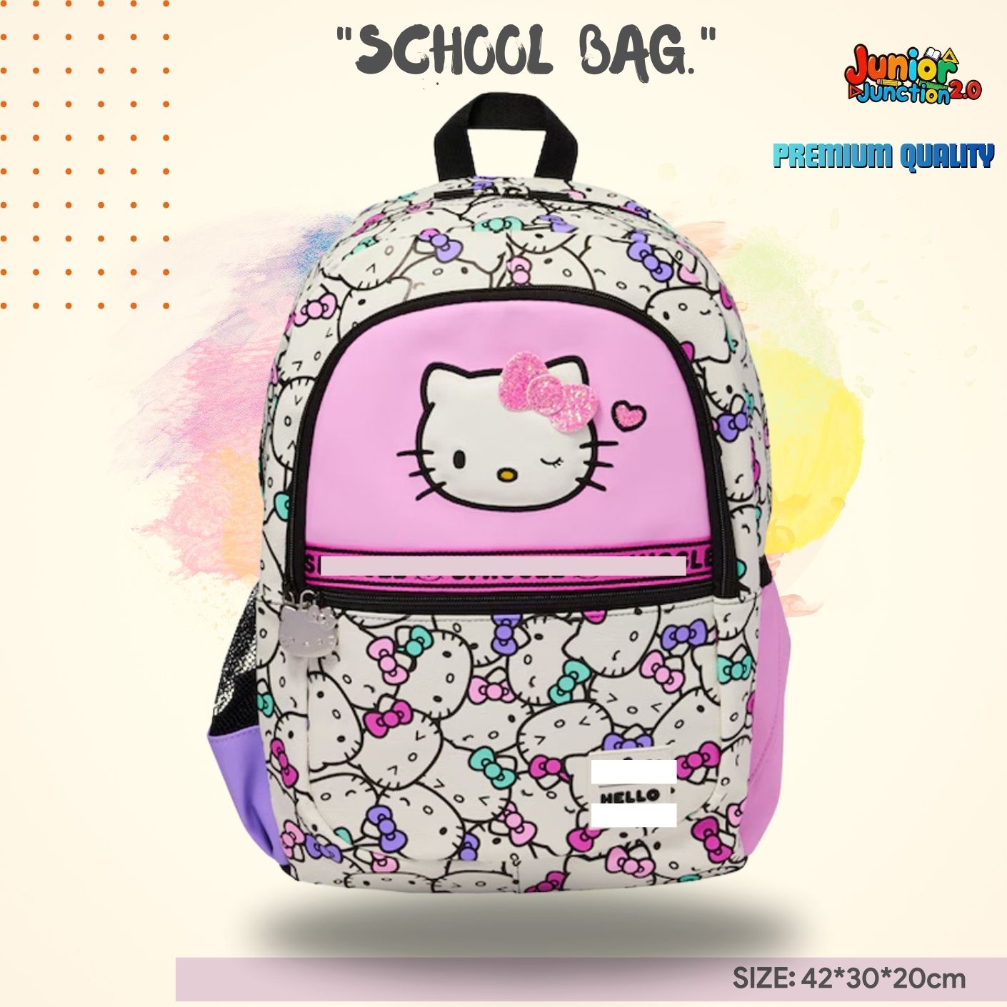 $miggle "Sweet Wink" 3D Kitty School Bag (Blush Pink & Kawaii White) 🎒