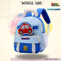 🚔 Police Car Theme Premium Toddler School Bag (Sky Blue & Royal Blue)