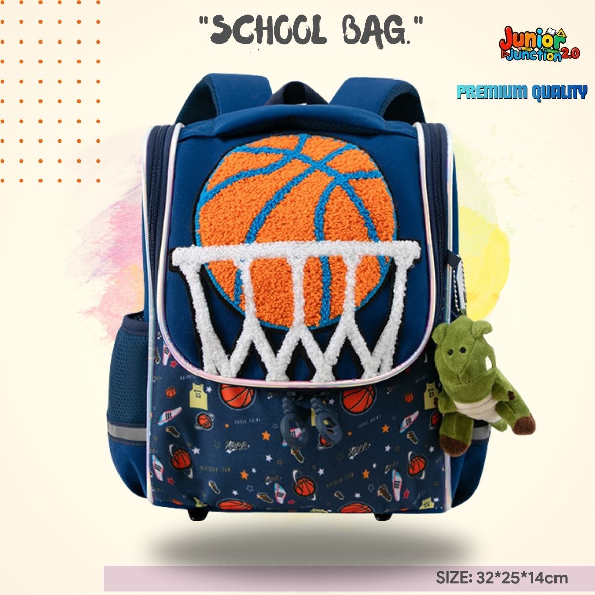🏀 Premium Basketball Theme Kids' School Bag