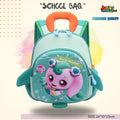 🐱 Cute Magical Bunny Theme Premium School Bag (Light Blue & Purple)