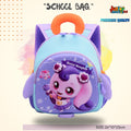 🐱 Cute Magical Bunny Theme Premium School Bag (Light Blue & Purple)
