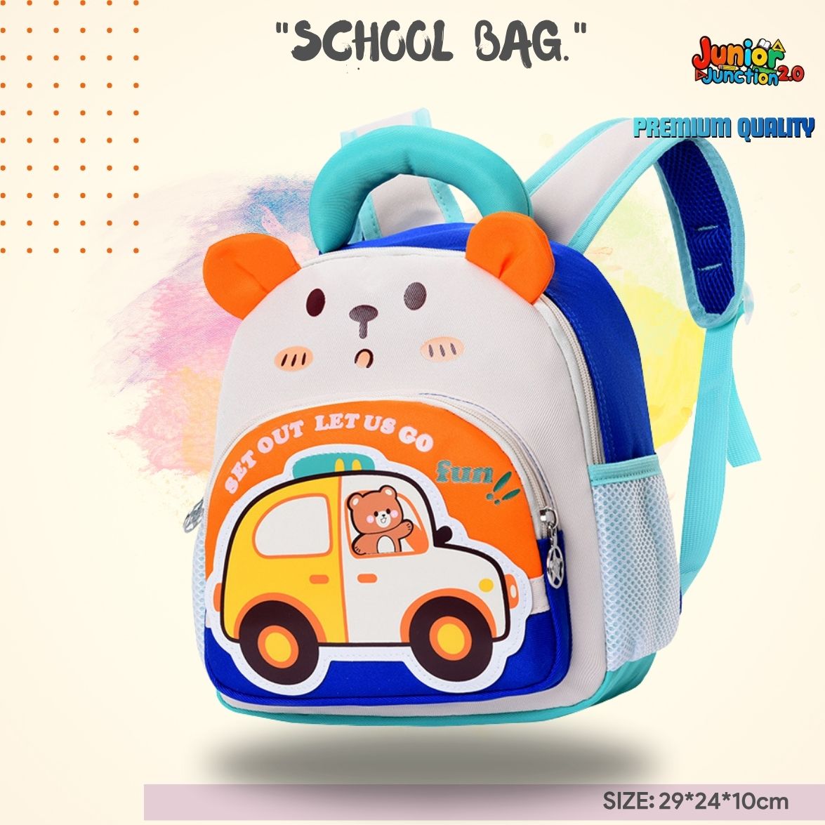 🎒 Cute Bear Driving Adventure Kids' Backpack