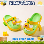 🐝 Kids Busy Bee Clogs – Lime & Sunny Yellow