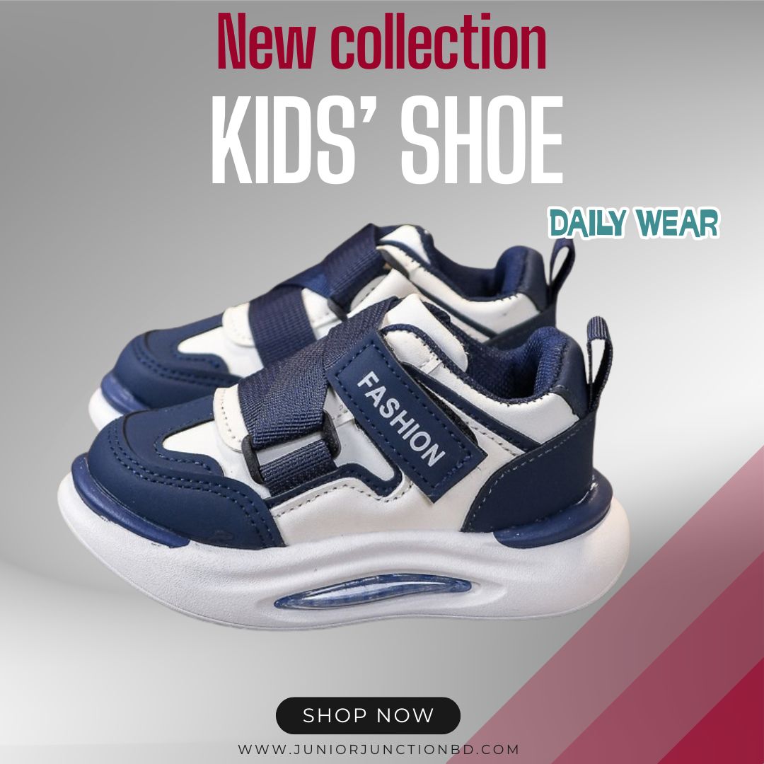 👟 Kids Urban Street Athleisure Sneakers – Deep Navy & Cream