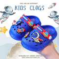 🚀 Kids Galactic Astronaut Clogs – Royal Blue & Crimson