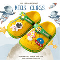 🚀 Kids Galactic Astronaut Clogs – Solar Yellow & Lime