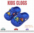 🚜 Kids Construction Zone Clogs – Royal Blue