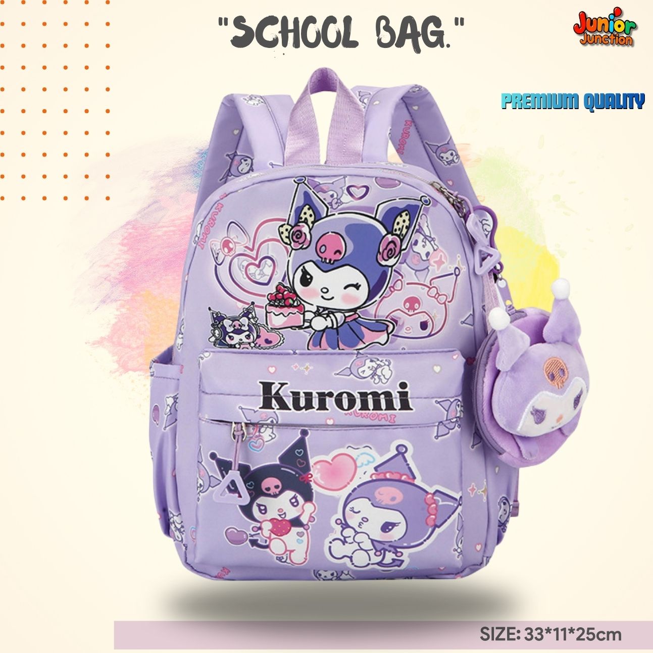 Mystic Gothic Bunny Animated School Bag (Pastel Purple) 🎒💜✨