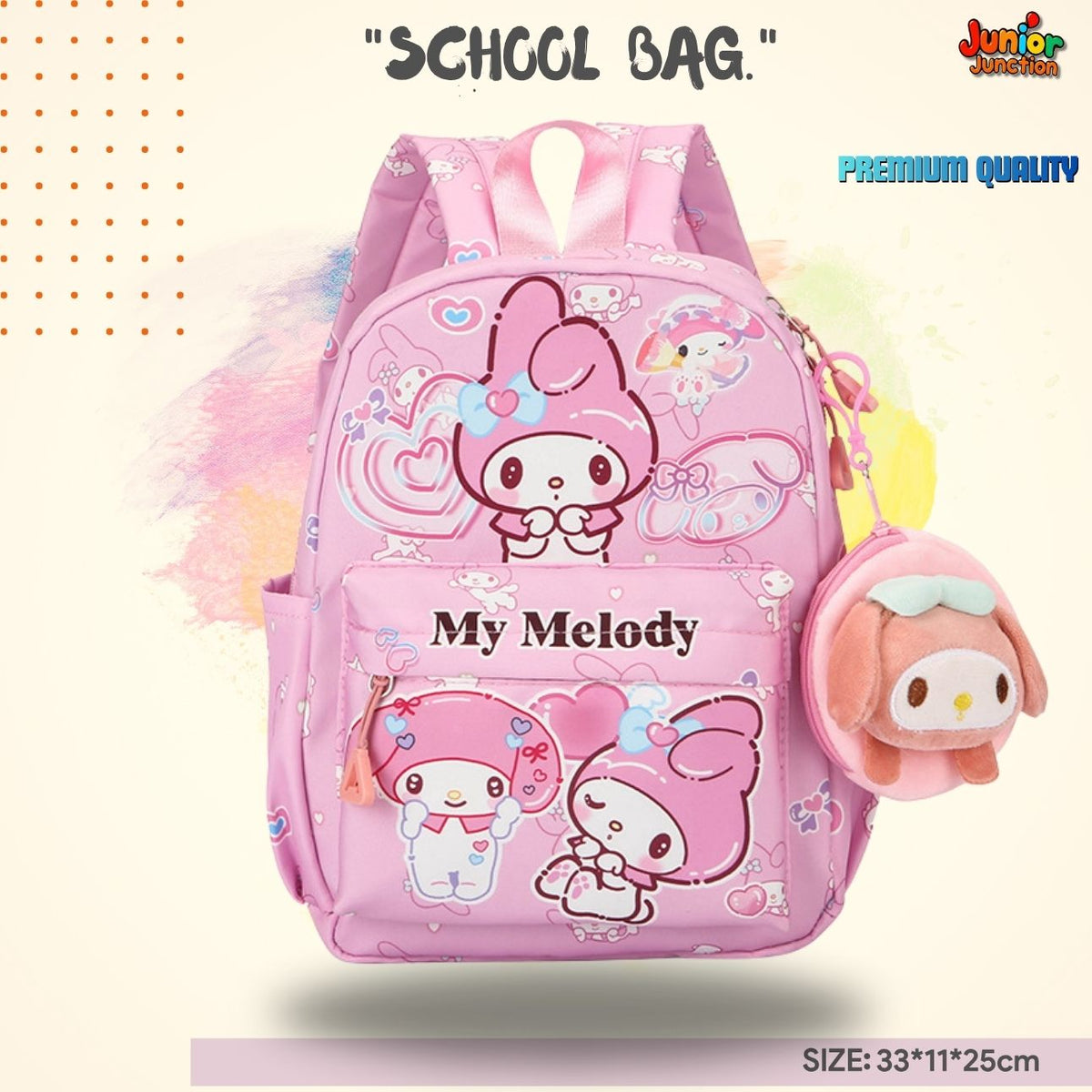 Sweet Pink Hooded Bunny Animated School Bag (Blush Pink) 🎒🐰✨