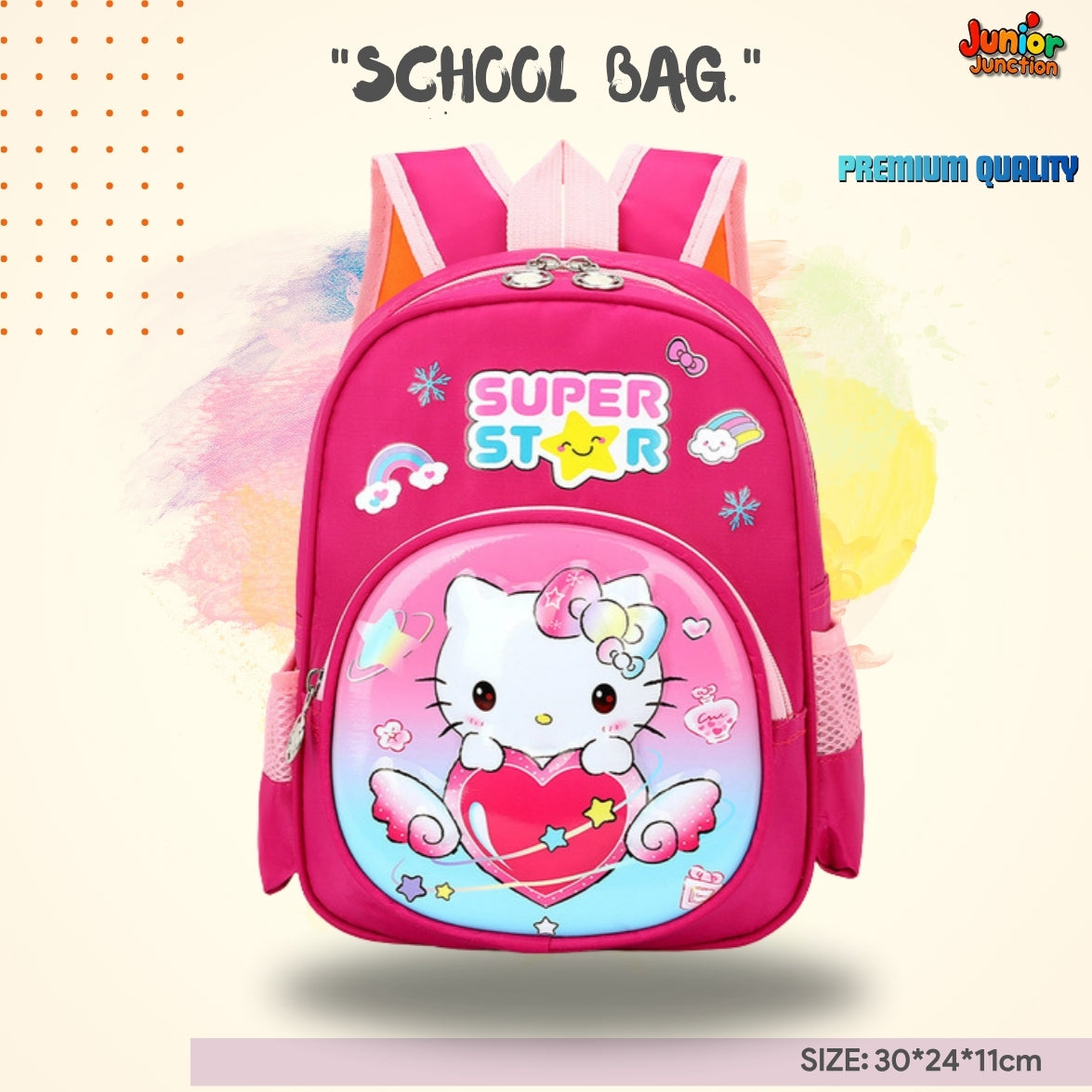 Super Star Sweet Kitty Kids School Bag – Pink (30cm)