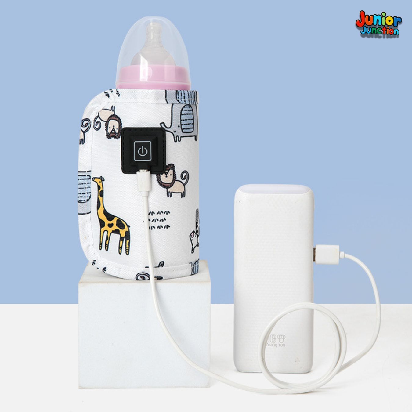 🍼 Portable USB Smart Baby Bottle Warmer – Safari Zebra Edition