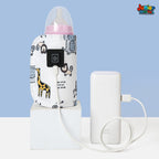 🍼 Portable USB Smart Baby Bottle Warmer – Happy Safari Edition