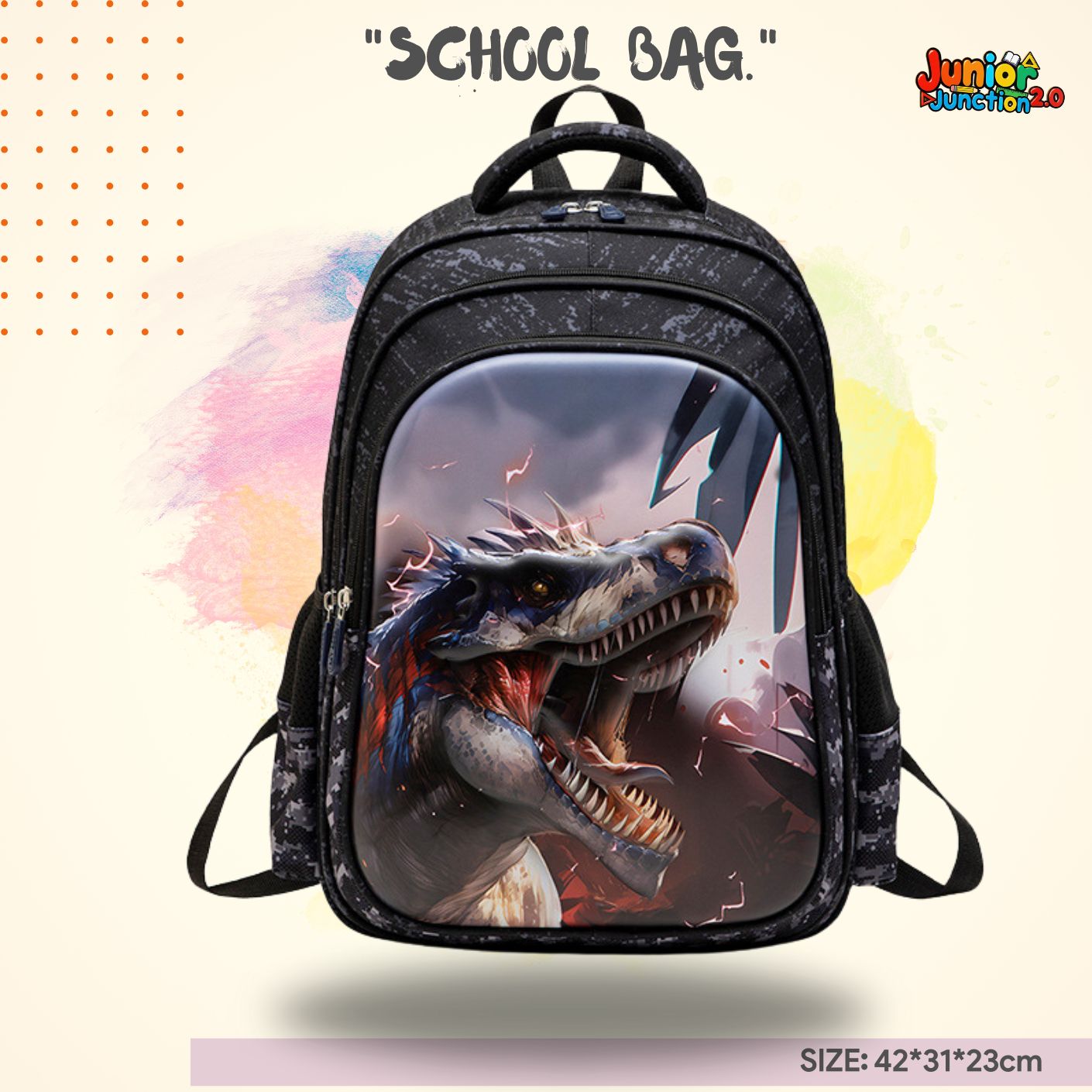 🦖 "Prehistoric Power" T-Rex Edition Premium School Bag 🌋⚡