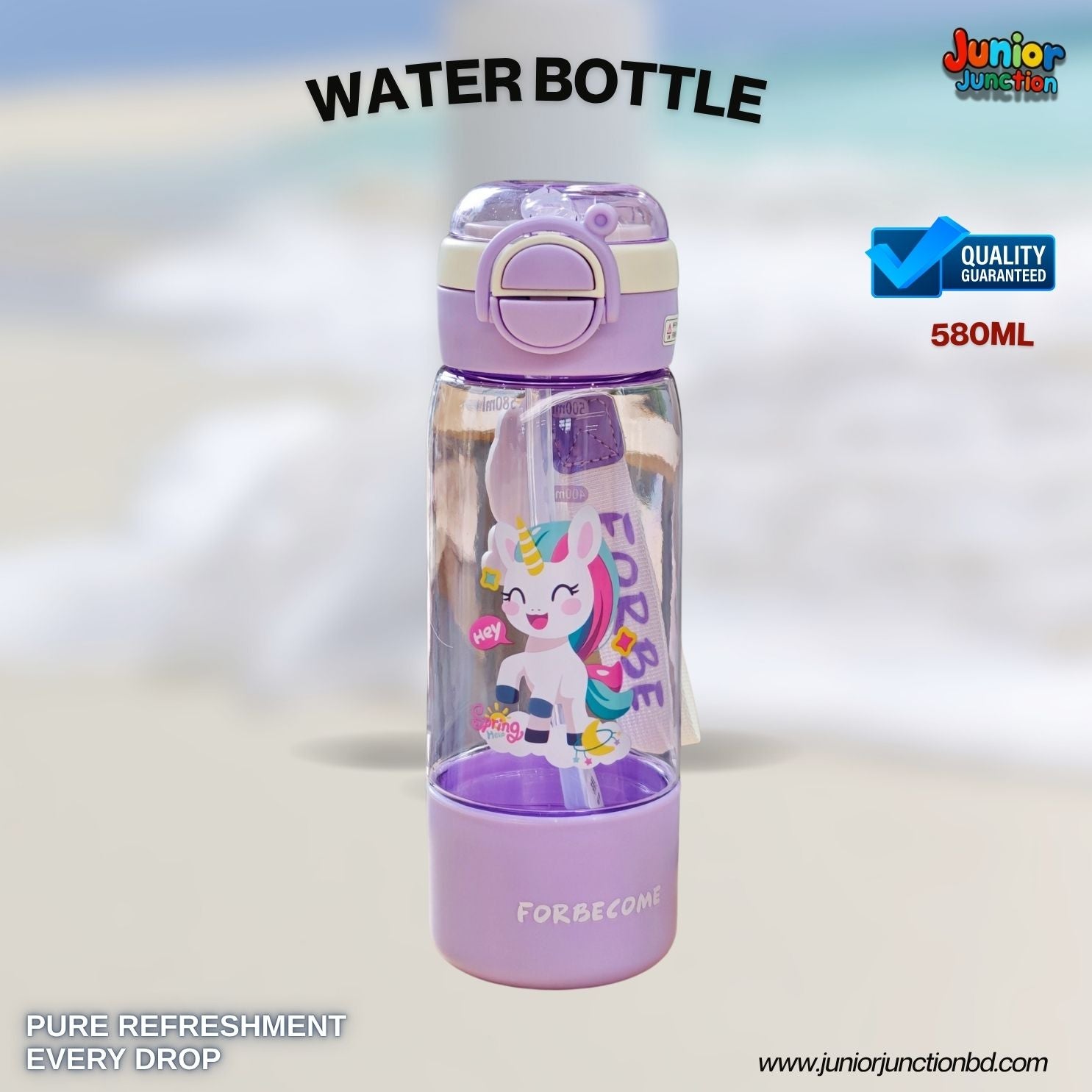 🦄 Magical Unicorn Straw Water Bottle