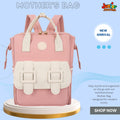 🌟 Urban-Mom Multi-Function Backpack – Pastel Pink & Cream Edition