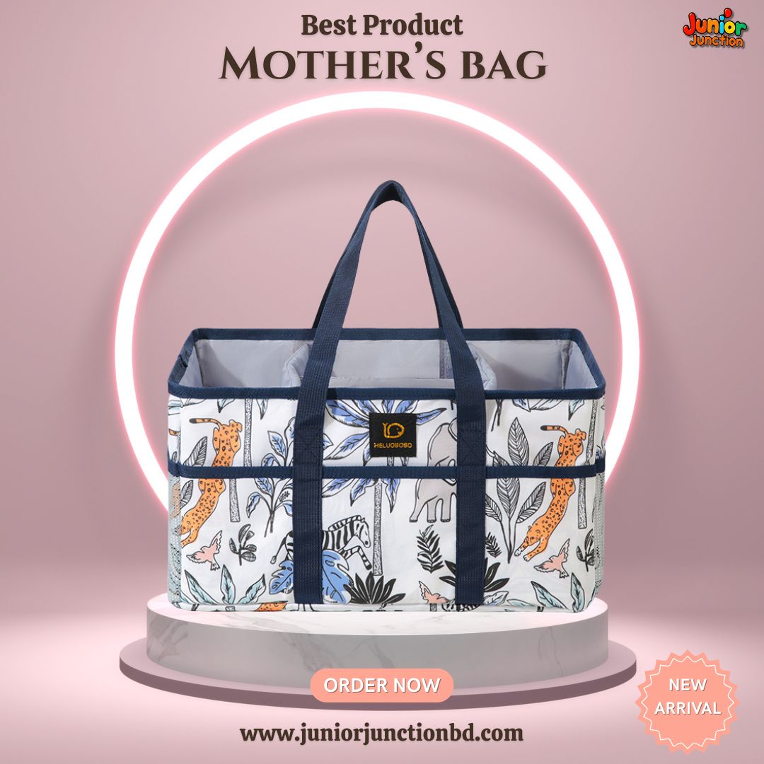 🧺 Premium Multi-Functional Baby Diaper Caddy & Organizer Tote – Safari Adventure Edition