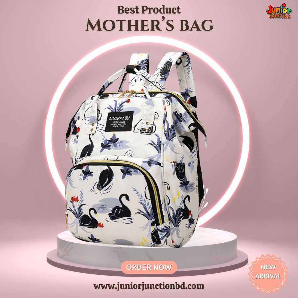 🎒 Premium Multi-Functional Mother’s Backpack – Elegant Swan Edition